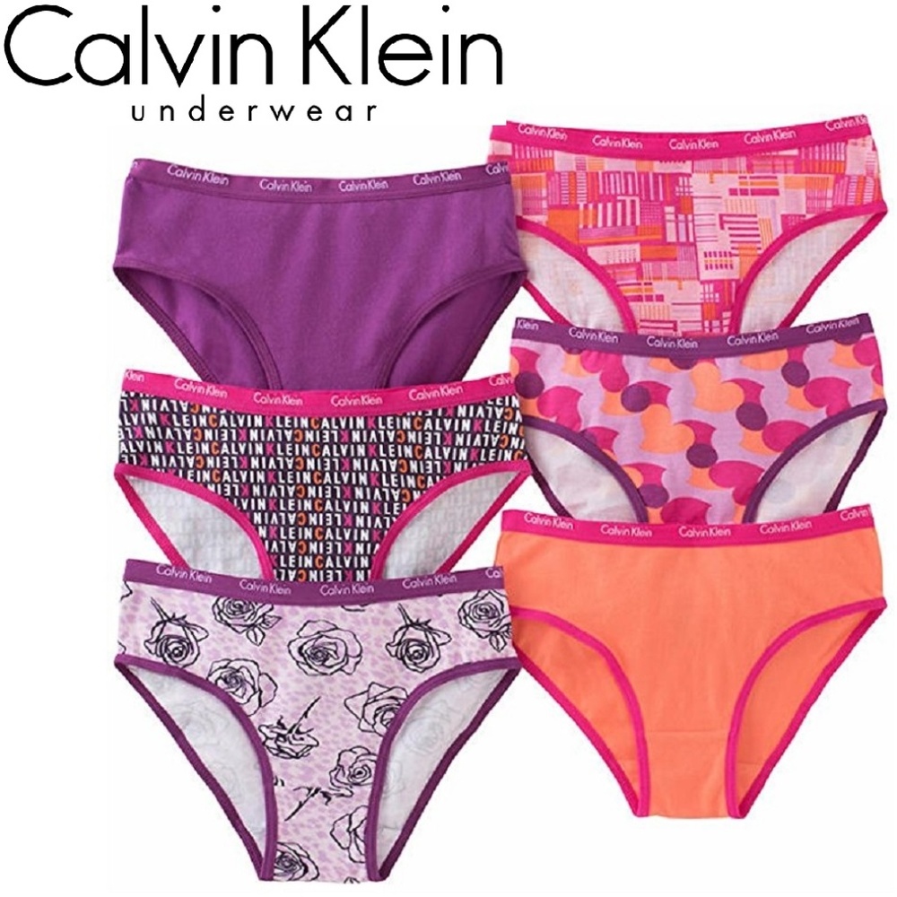 Calvin Klein Girls Bikini Underwear 6-PK NEW Small